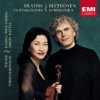 [중고] Simon Rattle, 정경화 (Kyung-Wha Chung) / Beethoven: Symphony No.5 Op.67, Brahms: Violin Concerto Op.77 (ekcd0540)