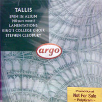 Choir Of King&#039;S College / Tallis: Spem In Alium etc. (미개봉/홍보용/dd0904)