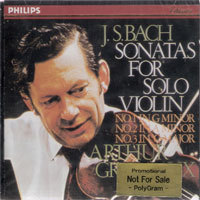 Arthur Grumiaux / Bach : Sonatas for Solo Violin Nos.1, 2 &amp;3 (미개봉/홍보용/dp1350)